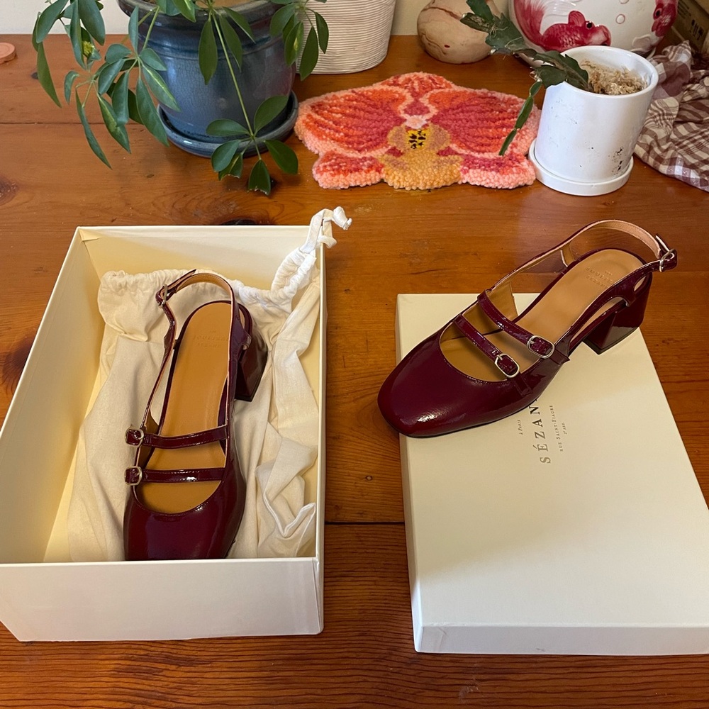 SOLD OUT Sezane Paula Babies Patent Purple NIB